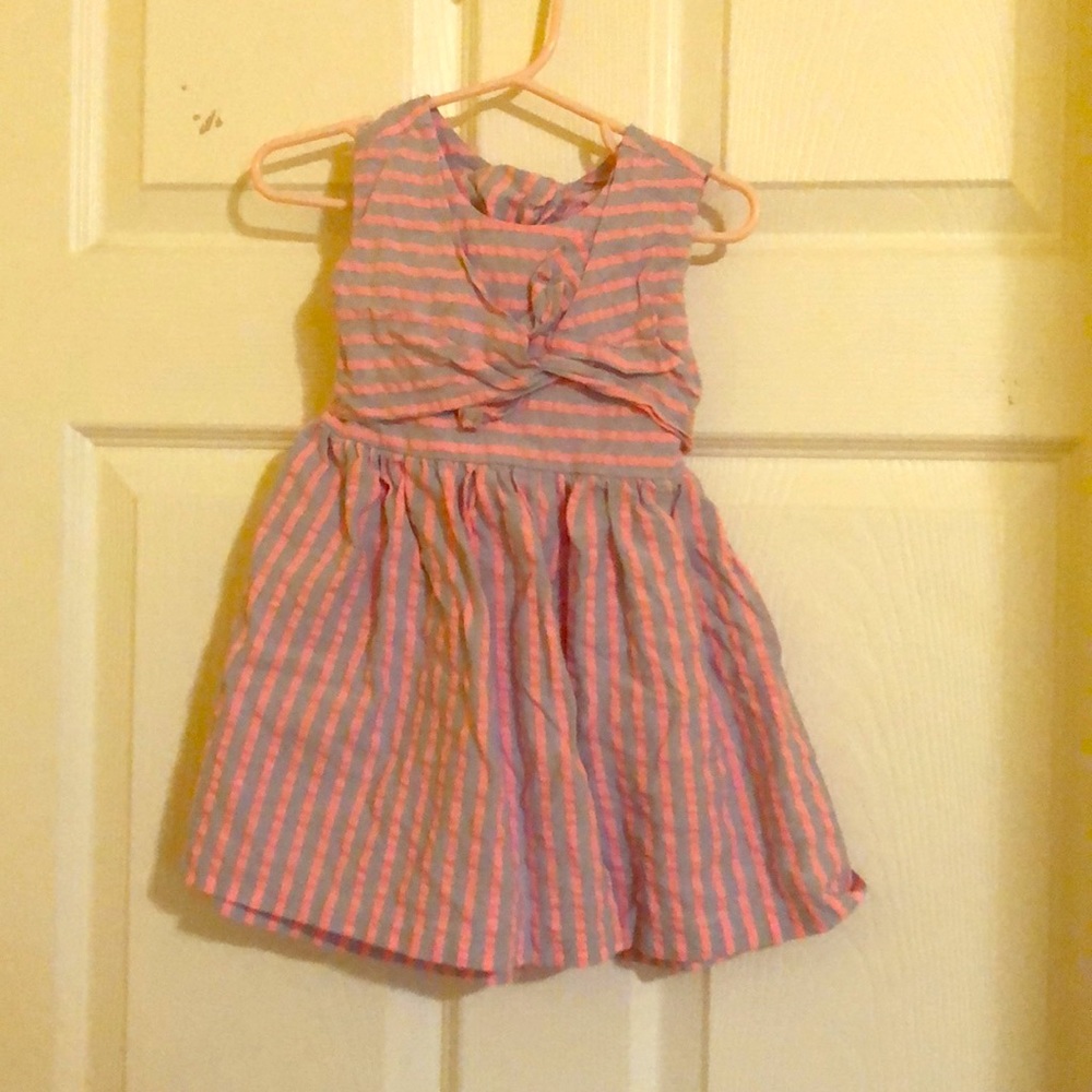 Pink and blue Strip toddler dress